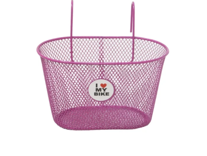 Cos Bicicleta roz metal capacitate 5L