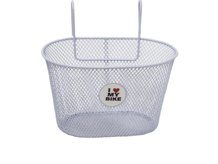 Cos Bicicleta alb metal capacitate 5L
