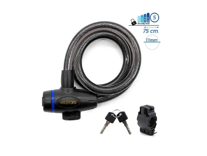 Antifurt bicicleta negru cu cheie 75x11 eWheel lacat bicicleta
