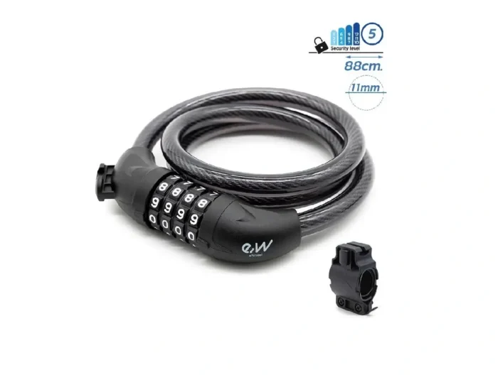 Antifurt bicicleta negru cu cifru eWheel LK024 lacat bicicleta