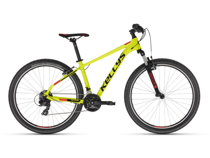 Bicicleta Mtb Kellys Spider 10 Neon Yellow 27.5 inch Furca: SR SUNTOUR XCE28 (27.5), 80 mm, coil spring