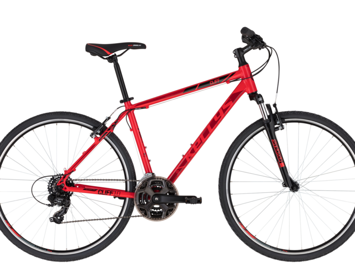 Bicicleta barbati Kellys Cliff 10 Red Furca: SR SUNTOUR M3010 P, 50 mm, coil spring