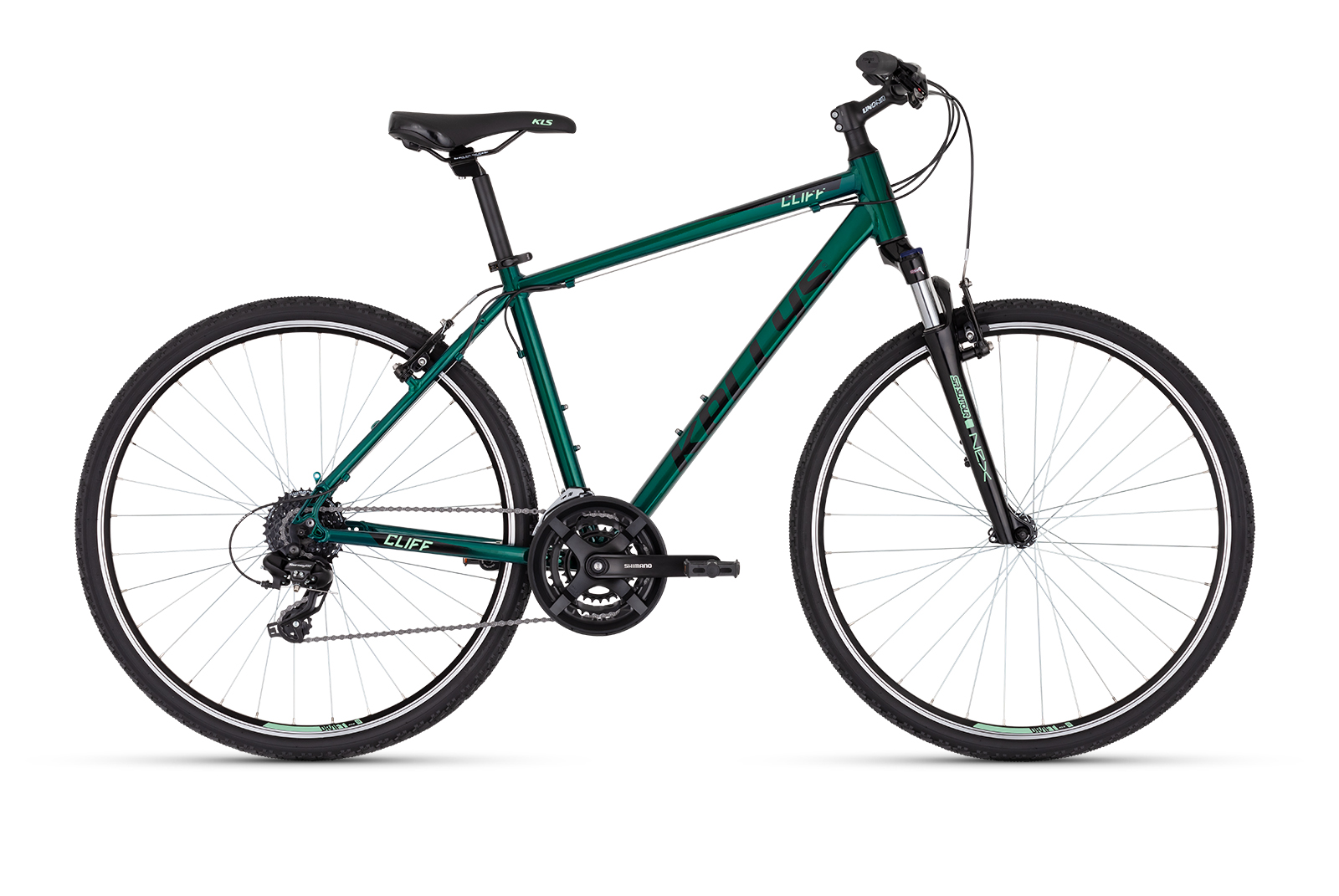 Bicicleta barbati Kellys Cliff 30 Rainforest Green Furca: SR SUNTOUR NEX HLO P, 63 mm, coil spring