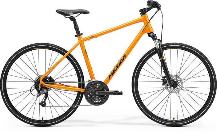 Bicicleta barbati Merida CROSSWAY 40 XS(43) Orange black Furca: Suntour NEX HLO Coil 63mm suspension travel lockout
