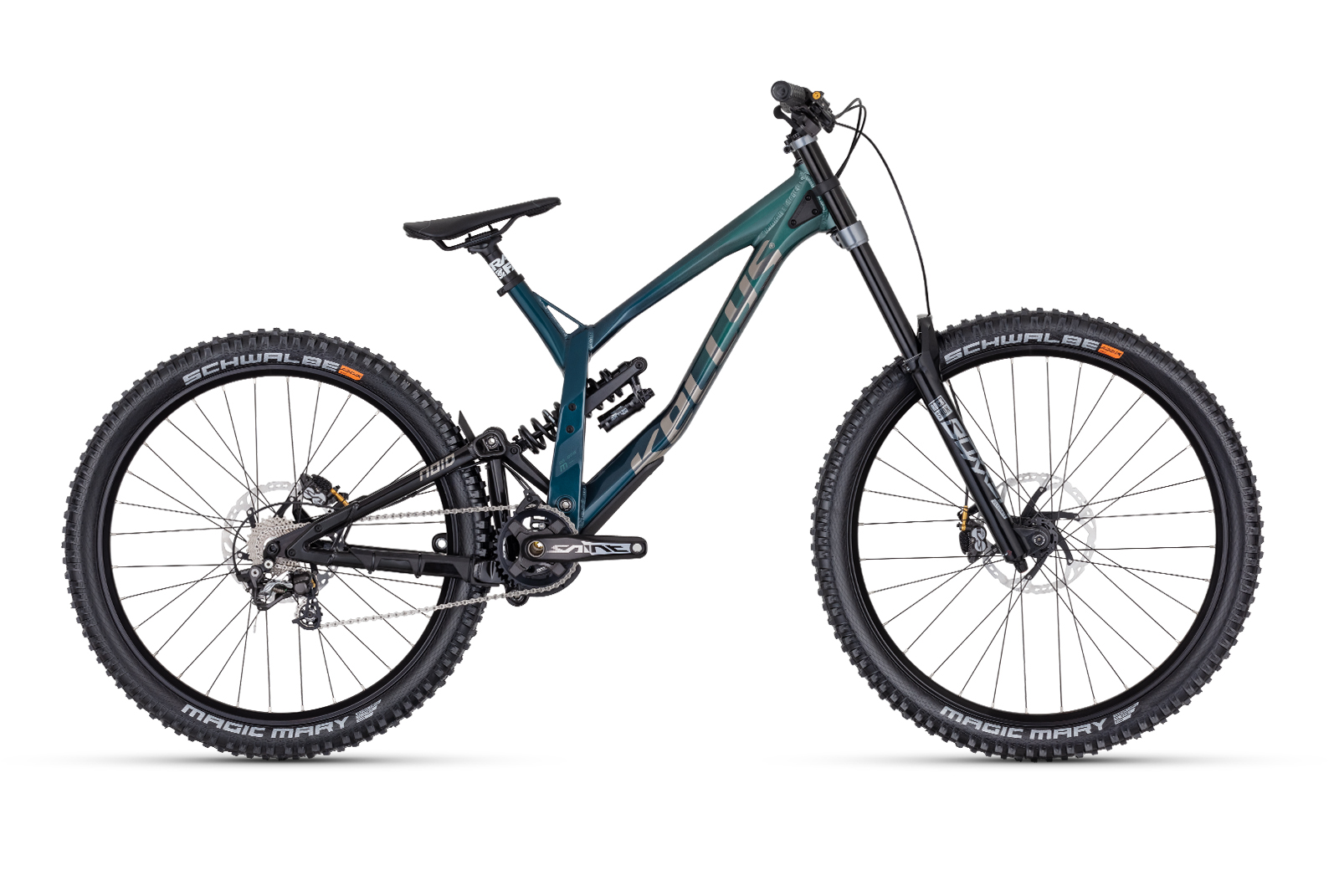 Bicicleta downhill Kellys Noid 90 Emerald Green 29 inch / 27.5 inch Furca: ROCK SHOX BoXXer Ultimate (29") Boost, 200 mm, DebonAir / Charger 2 RC2 / Maxle Stealth 20 mm thru axle