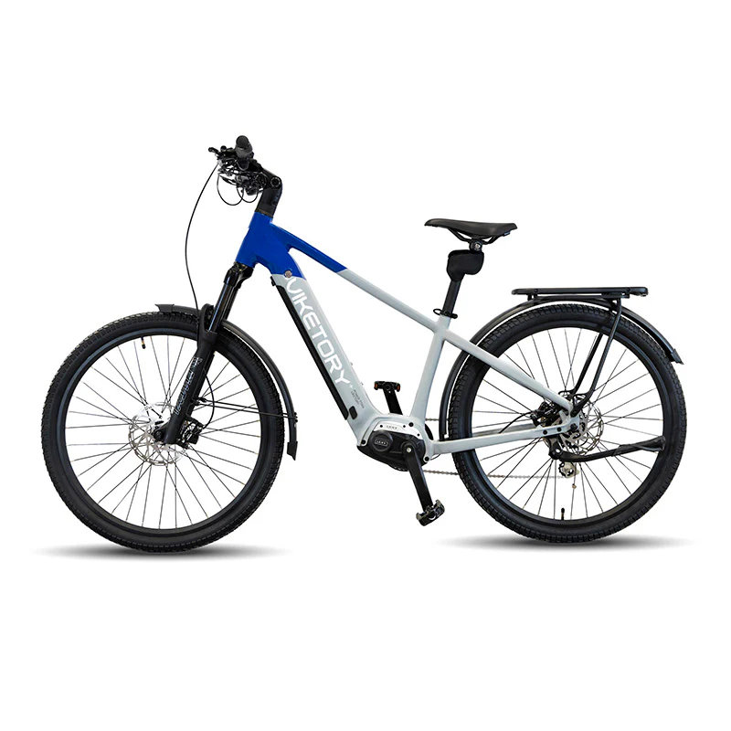 Bicicleta electrica adulti gri albastra Viketory Ventix Plus Urban bicicleta asistata electric Schimbator Shimano 7 viteze