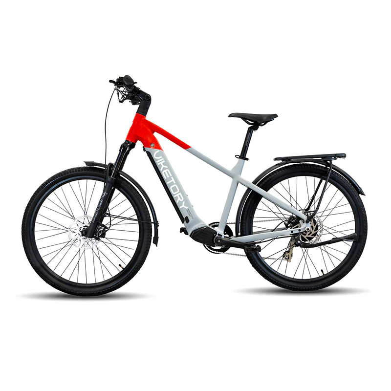 Bicicleta electrica adulti gri rosu Viketory Ventix Plus Urban bicicleta asistata electric Motor 250W