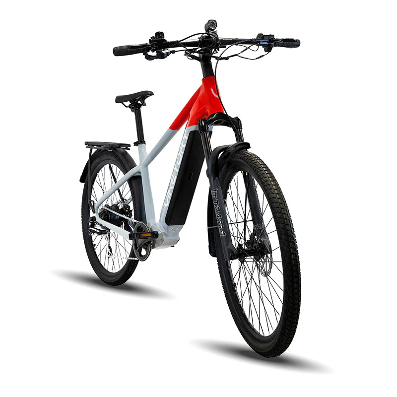 Bicicleta electrica adulti gri rosu Viketory Ventix Plus Urban bicicleta asistata electric Motor 250W