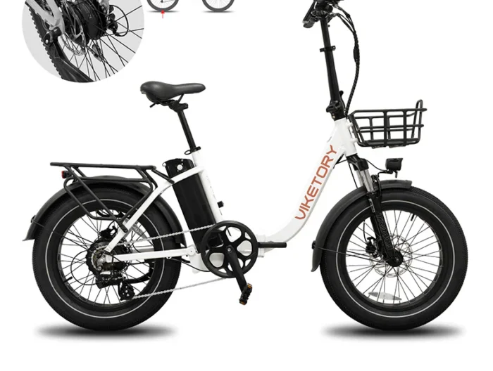 Bicicleta electrica dama 20 inch Viketory Granit Baterie 48v 15 Ah Fatbike electric Shimano Altus 7 viteze