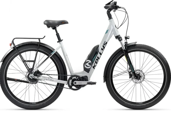 Bicicleta electrica dama alba Estima Comp 60 M cu motor Shimano