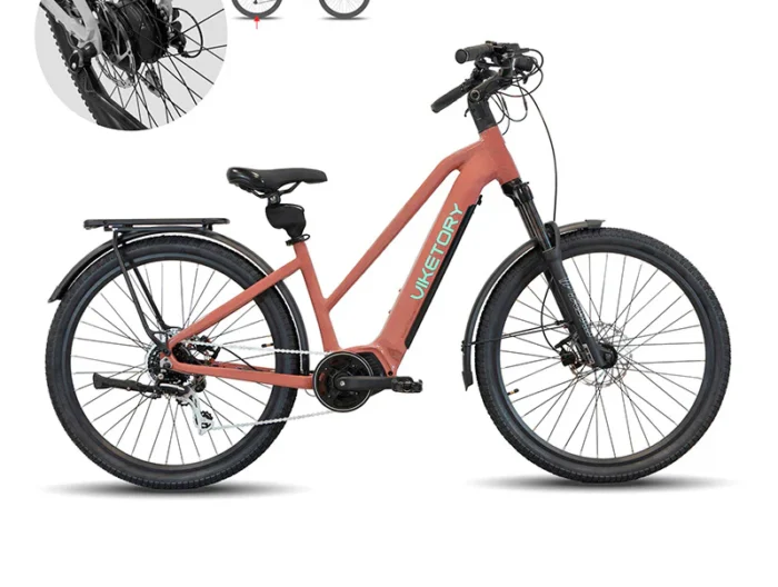 Bicicleta electrica dama cupru Viketory Arenox Urban bicicleta asistata electric Baterie 15Ah 48V