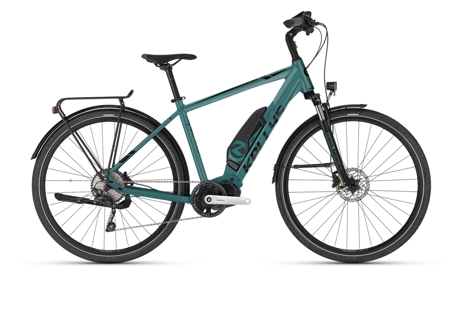 Bicicleta electrica de oras E-Carson 10 Shimano Teal M 28 inch 504Wh Kellys Motor: SHIMANO STEPS E5000, 36 V