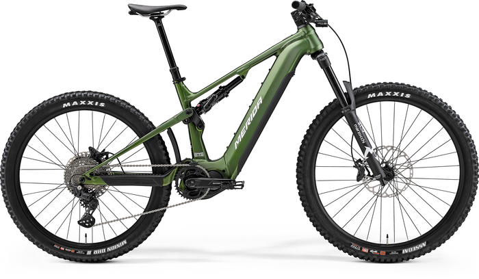 Bicicleta electrica full suspension Merida eONE-SIXTY 675 S SILK FOG GREEN Bicicleta asistata electric