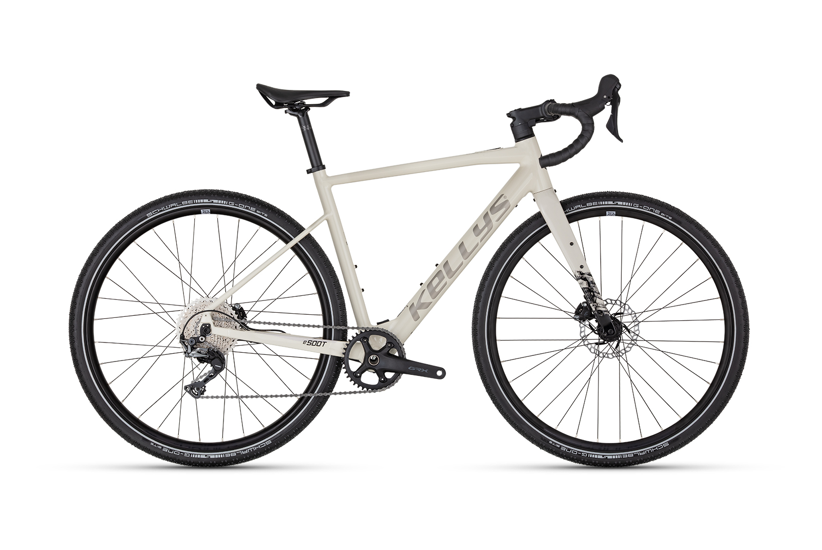 Bicicleta electrica gravel Kellys e-Soot 70 Ivory White Furca: KELLYS Carbon Disc, 1.5" tapered steerer, flat mount disc brake, internal routing / 12 mm thru axle