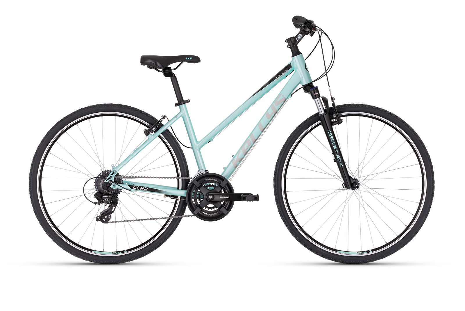 Bicicleta femei Kellys Clea 30 Minty Green Furca: SR SUNTOUR NEX HLO P, 63 mm, coil spring