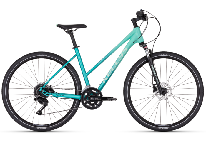 Bicicleta femei Kellys Pheebe 50 Aqua 28 inch Pedalier: SHIMANO Cues U4010-2 (46x30T) - length 170 mm (S), 175 mm (M)