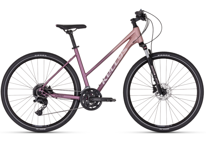 Bicicleta femei Kellys Pheebe 70 Rosy Violet 28 inch Furca: SR SUNTOUR NEX RL DS, 63 mm, coil / Remote Speed Lockout
