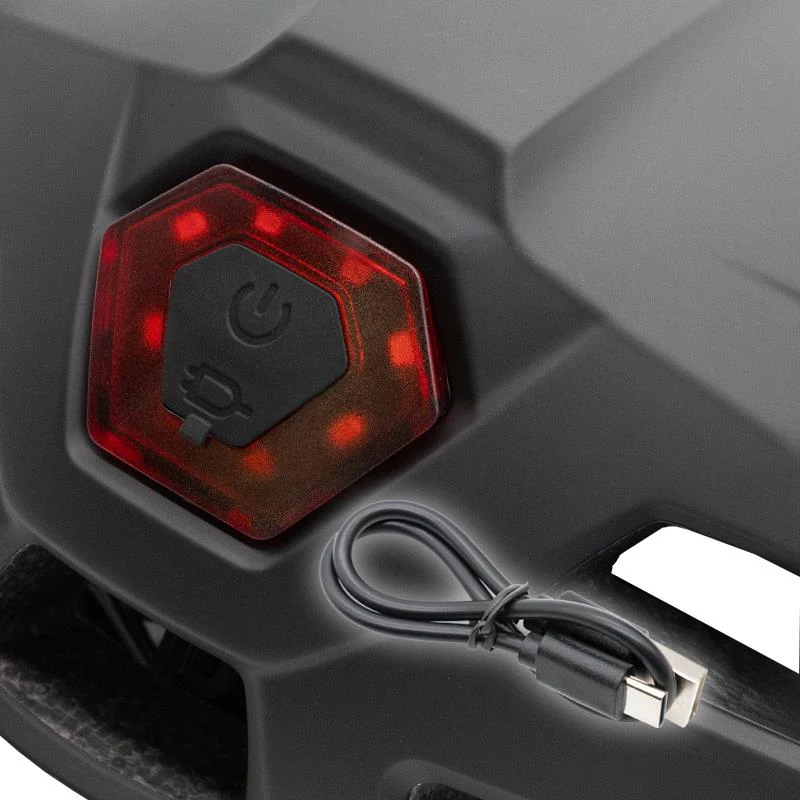 Casca Bicicleta cu lumina fata, spate integrata cu incarcare USB neagra greutate 500 grame