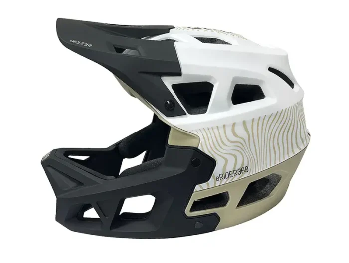 Casca full face eRider 360 white military green design sportiv si modern