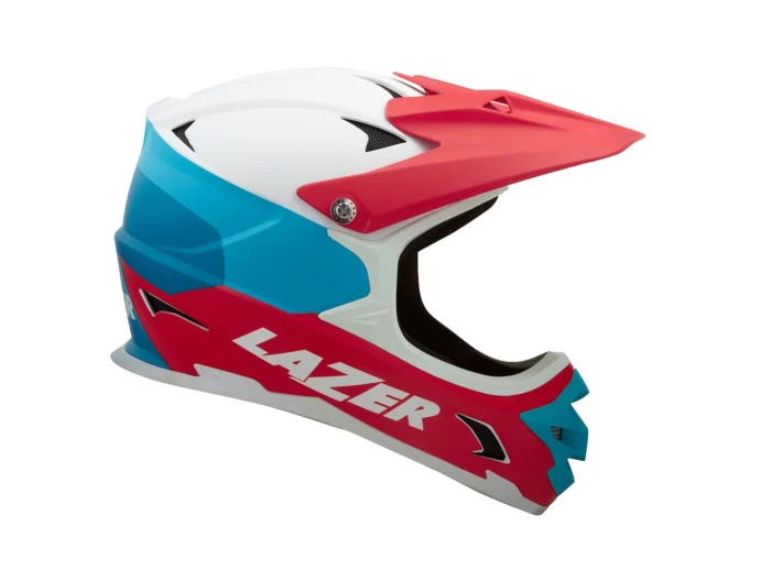 Casca full face white blue red Lazer Phoenix Usoara si bine ventilate