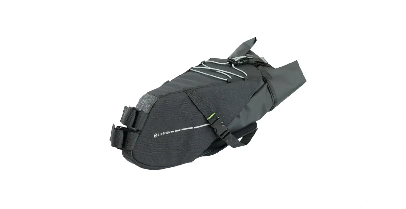Geanta bicicleta neagra Bikefun Gravel bikepack prindere pe sa geanta sa Bicicleta