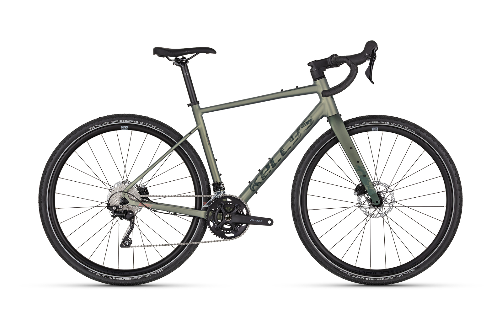 Gravel bike Kellys Groot 70 Hunter Green Furca: KELLYS Carbon Disc, 1.5 tapered steerer / flat mount disc brake / internal routing / 12 mm thru axle