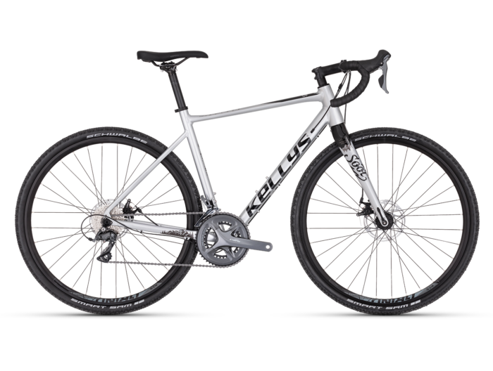 Gravel bike Kellys Soot 30 Silver Furca: KELLYS Carbon Disc, 1.5 tapered steerer / flat mount disc brake / 12 mm thru axle