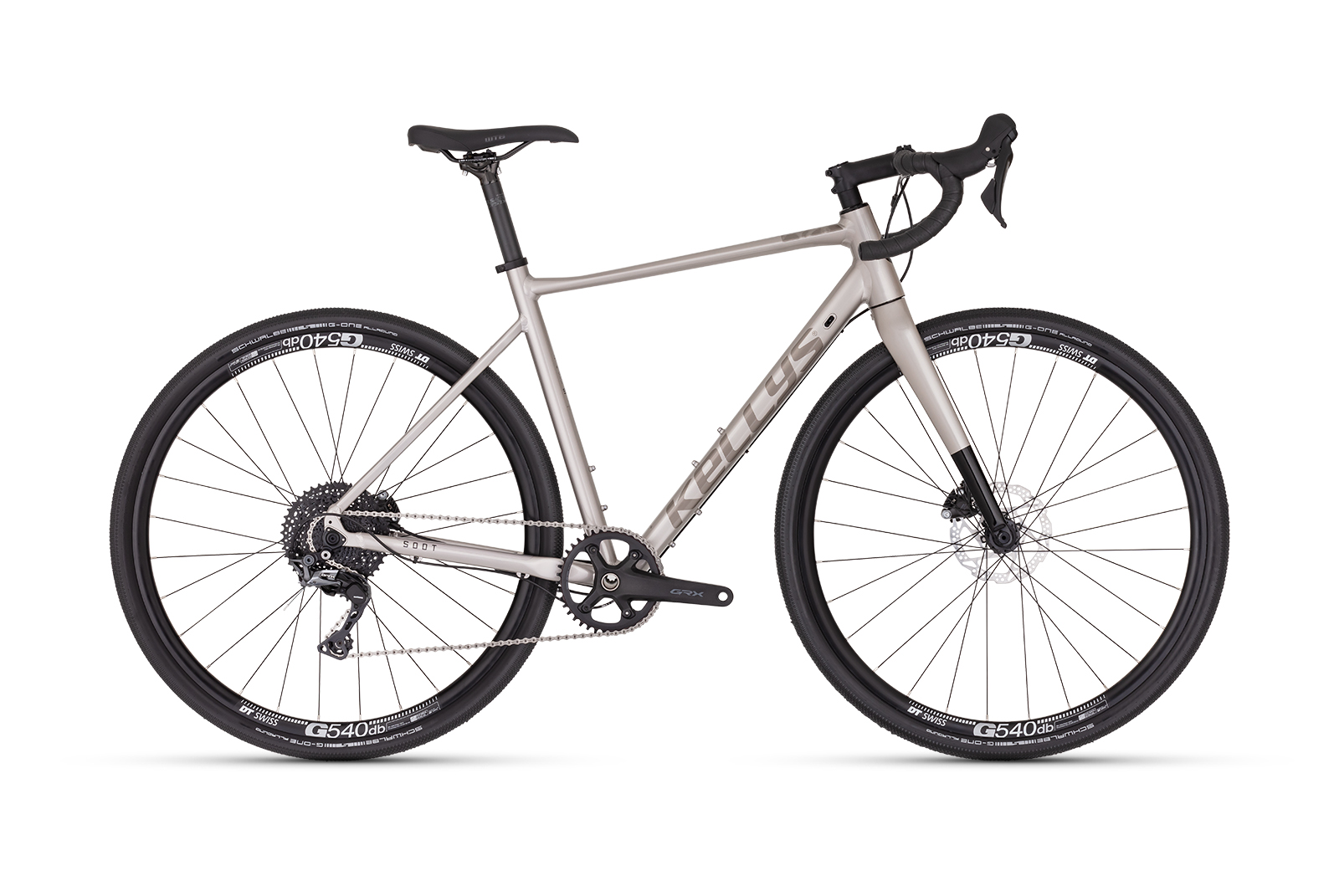 Gravel bike Kellys Soot X70 Sand Pedalier: SHIMANO GRX RX600-1 (40T) - length 172.5 mm (S - M), 175 mm (L - XL)