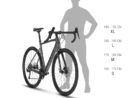 Gravel bike Kellys Soot X70 Sand Pedalier: SHIMANO GRX RX600-1 (40T) - length 172.5 mm (S - M), 175 mm (L - XL)