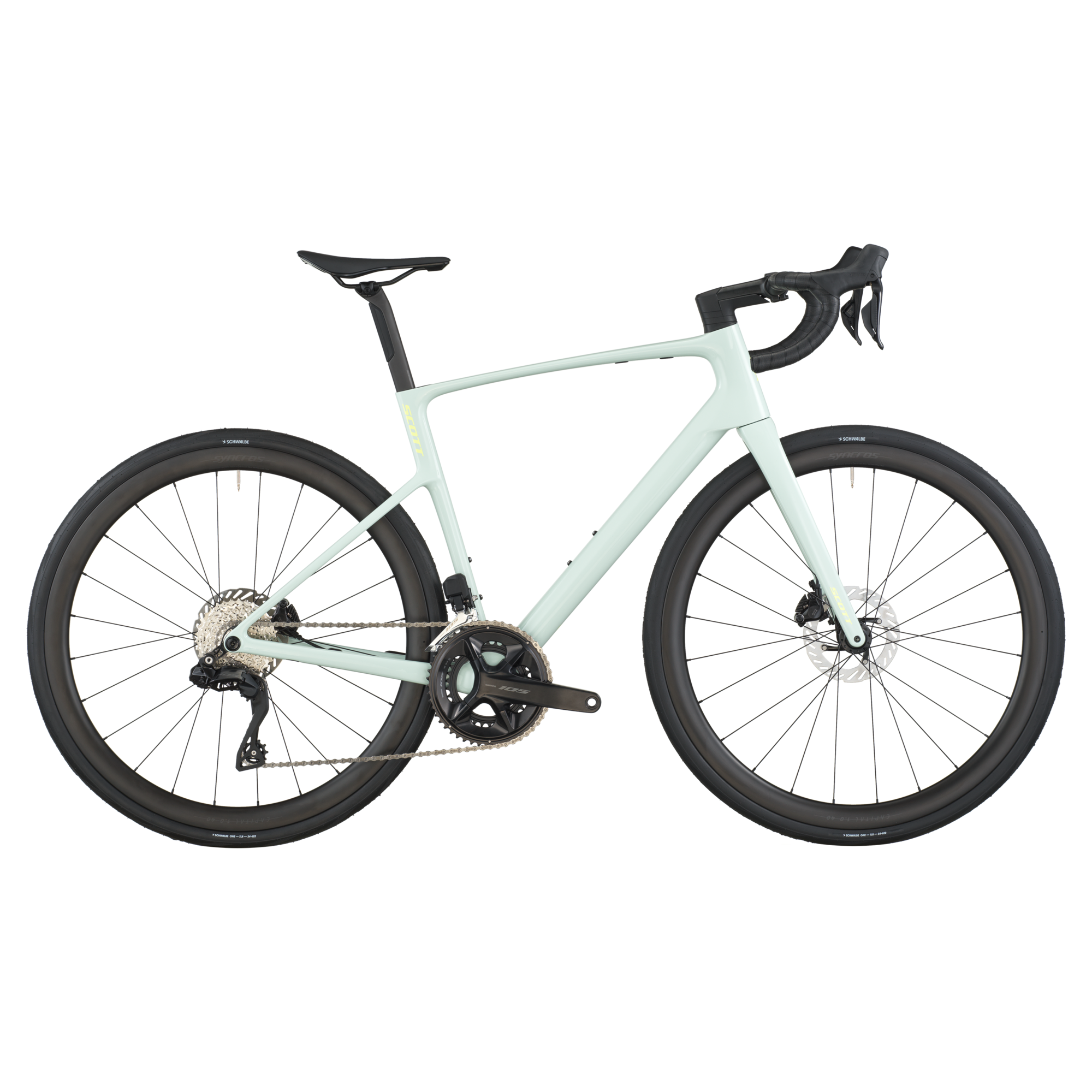 Gravel bike cu schimbatoar electric Shimano Di2 Scott Addict 30 alb cu cadru de carbon