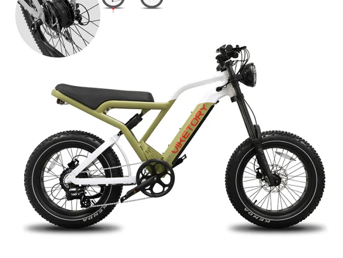 Scuter electric Viketory Commando Fatbike electric 20 inch baterie 48V 15Ah Shimano Altus 7 viteze